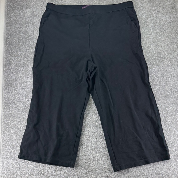 Gloria Vanderbilt Pants - Gloria Vanderbilt Pull On Black Cropped Straight Pants High Rise Womens XXL